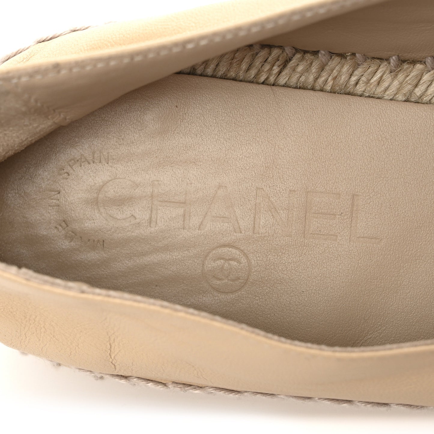 Lambskin CC Espadrilles 41 Beige Black