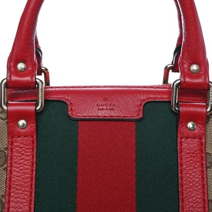 Gucci Monogram Vintage Web Medium Boston Red 7 of 11