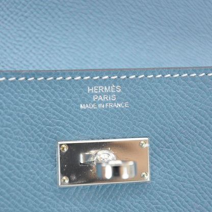 Hermes Epsom Kelly Longue Wallet Blue Jean 6 of 8