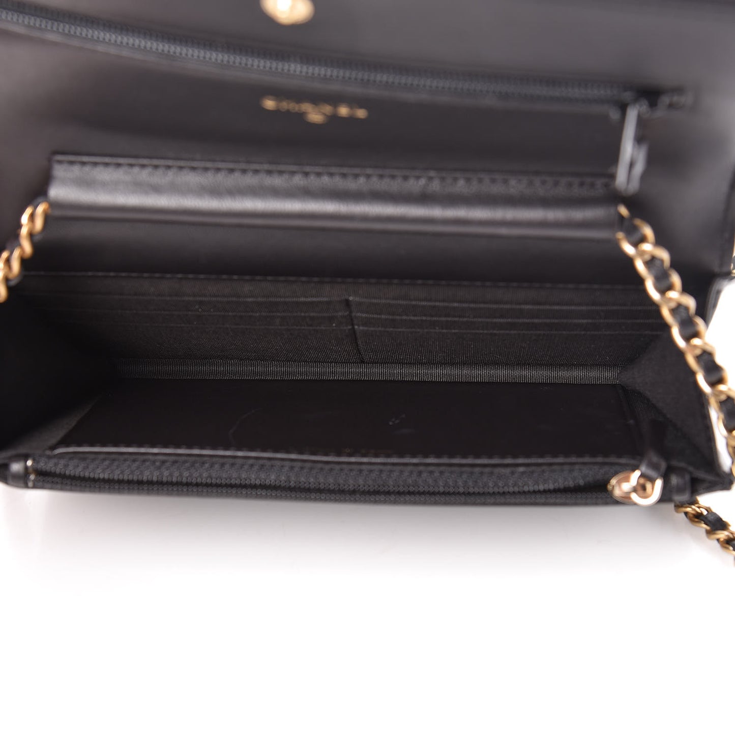Lambskin Quilted Boy Wallet On Chain WOC Black