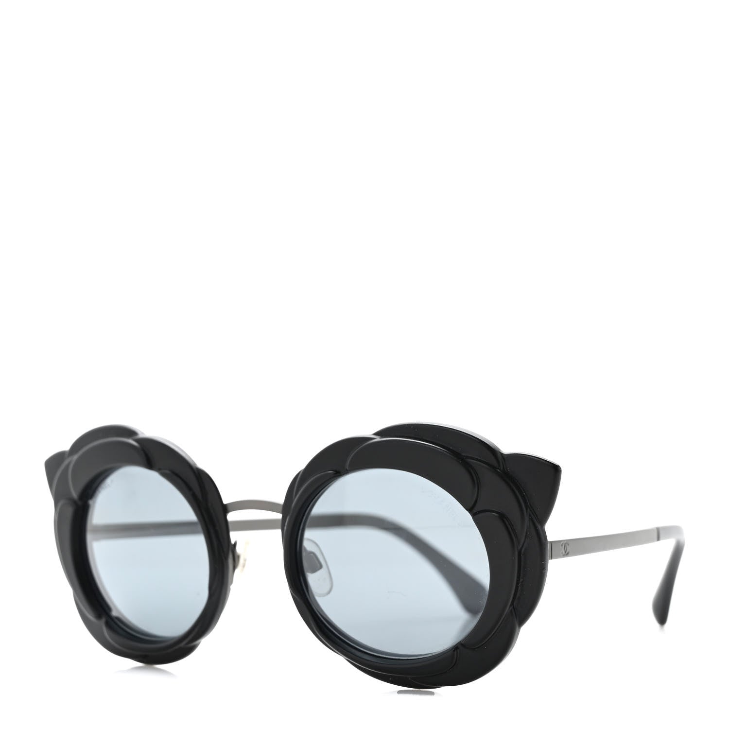 Chanel Round Camellia Sunglasses 71198 Black 1 of 8