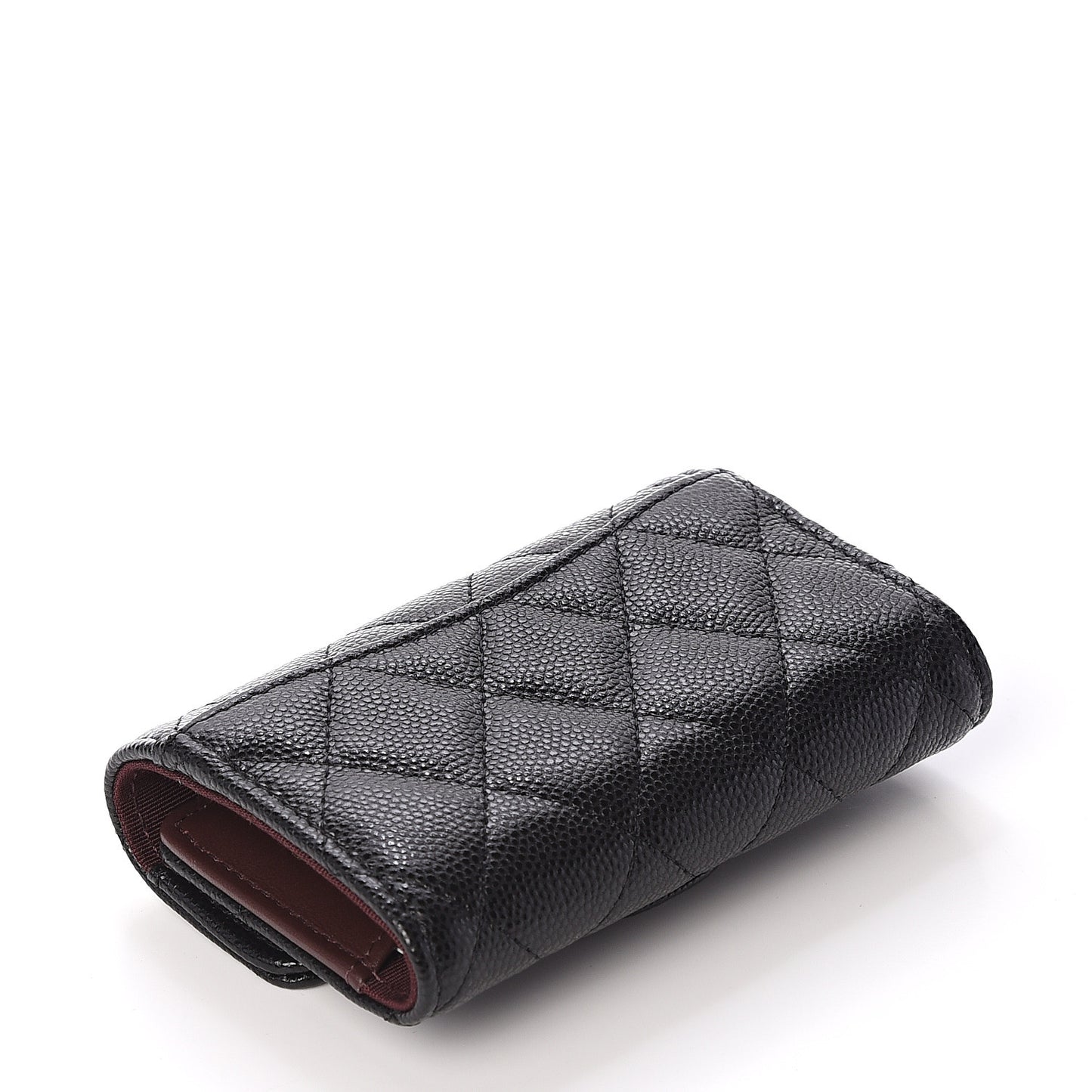 Caviar Quilted Classic 4 Key Holder Wallet Black