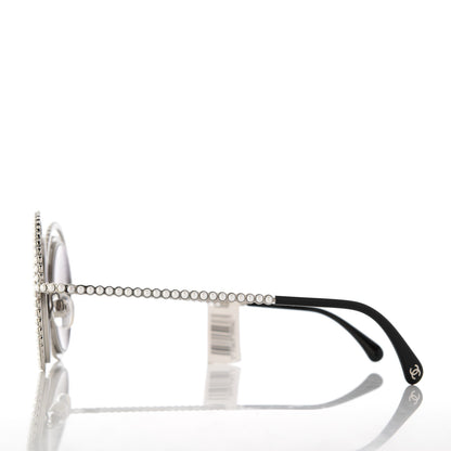 Chanel Pearl Round Sunglasses 71139 Silver 3 of 10