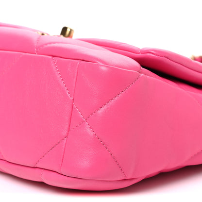 Chanel Lambskin Quilted Medium Chanel 19 Flap Dark Pink 10 of 10