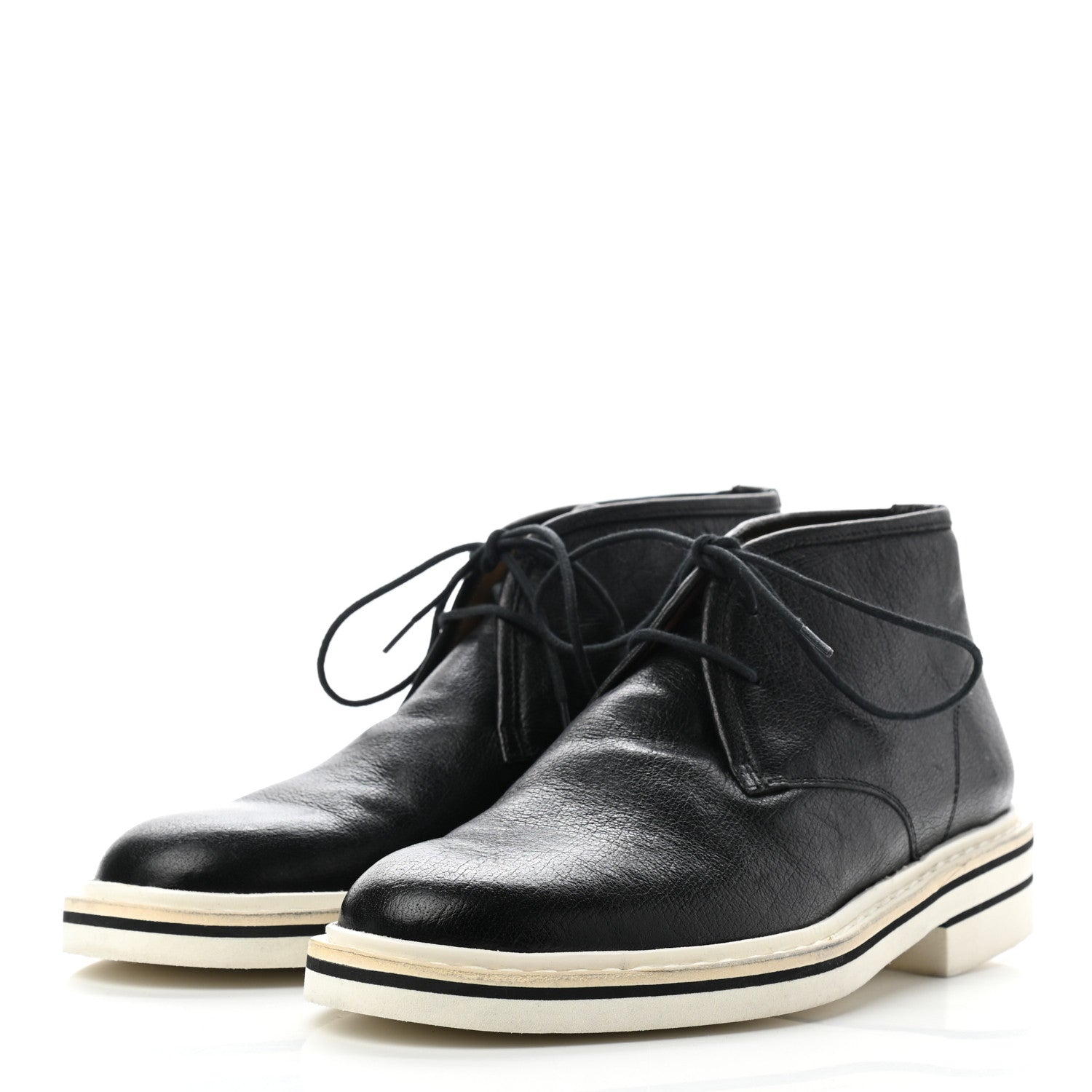 Valentino Garavani Calfskin Oxford Mid Rise Desert Ankle Boots 39.5 Black 3 of 9