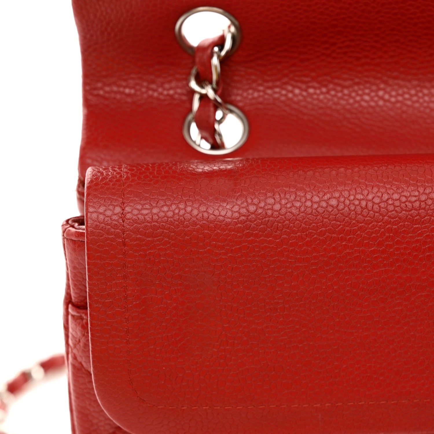 Chanel Caviar Quilted Medium Double Flap Red 13 of 15