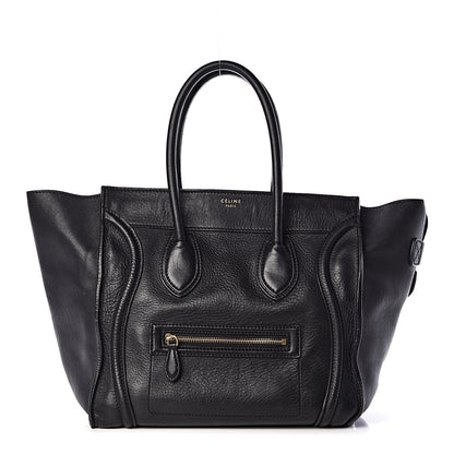 Celine Drummed Calfskin Mini Luggage Black 1 of 18