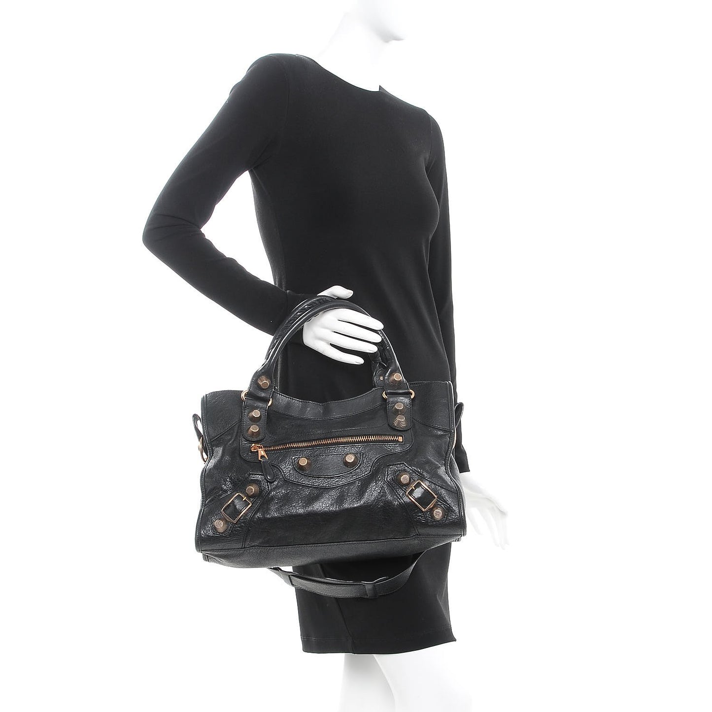 Agneau Giant 21 Rose Gold Hardware City Black