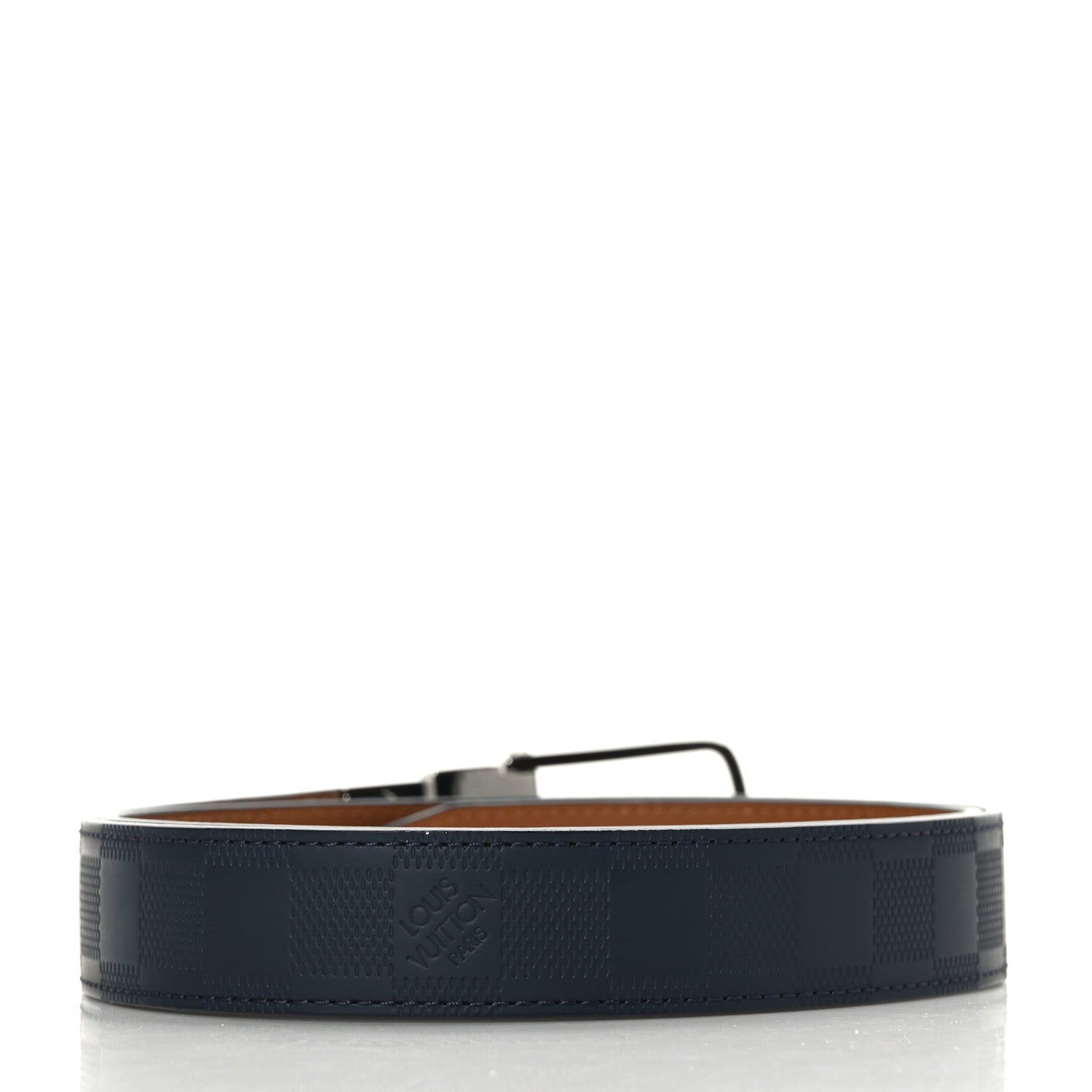 Louis Vuitton Damier Infini Calfskin 35mm Slender Reversible Belt Blue 2 of 5