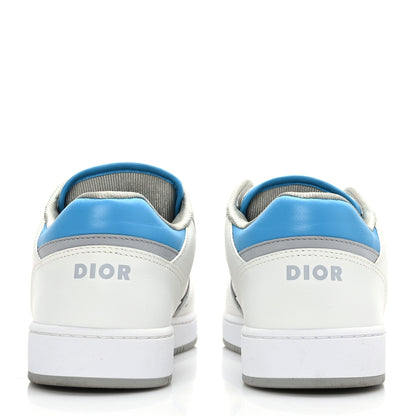 Christian Dior Smooth Calfskin Oblique Galaxy Perforated Mens B27 Low Top Sneakers 40 Beige Blue 5 of 8