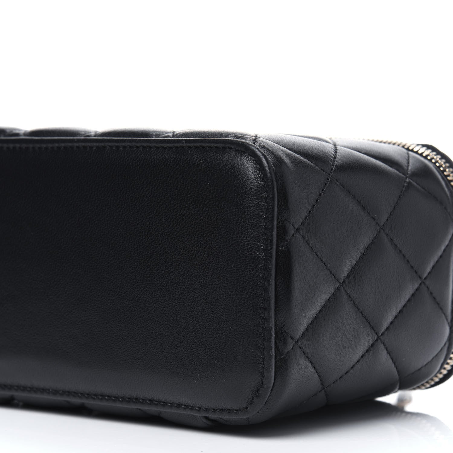 Chanel Lambskin Quilted Small Top Handle Vanity Case With Chain Black 10 of 12