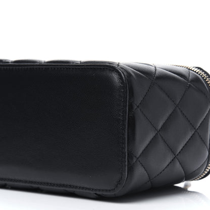 Chanel Lambskin Quilted Small Top Handle Vanity Case With Chain Black 10 of 12