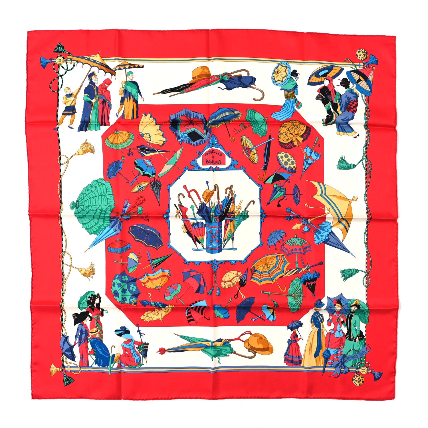 Hermes Silk Umbrelles Et Parapluies Scarf 90 1 of 3