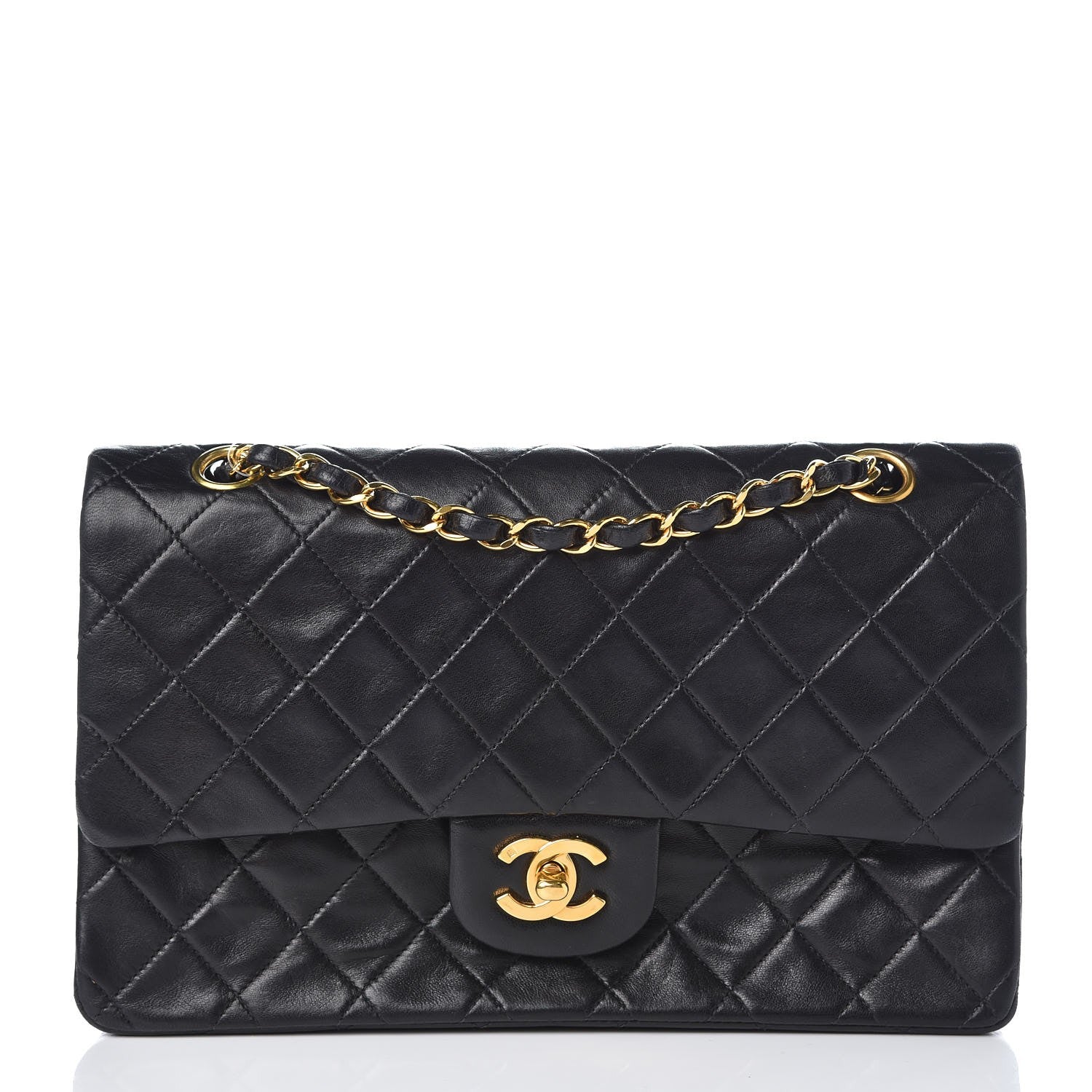 Chanel Lambskin Quilted Medium Double Flap Black 1 of 8