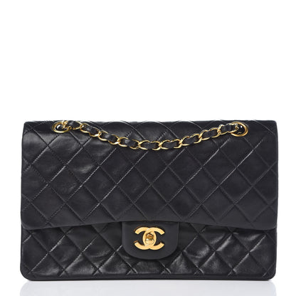 Chanel Lambskin Quilted Medium Double Flap Black 1 of 8