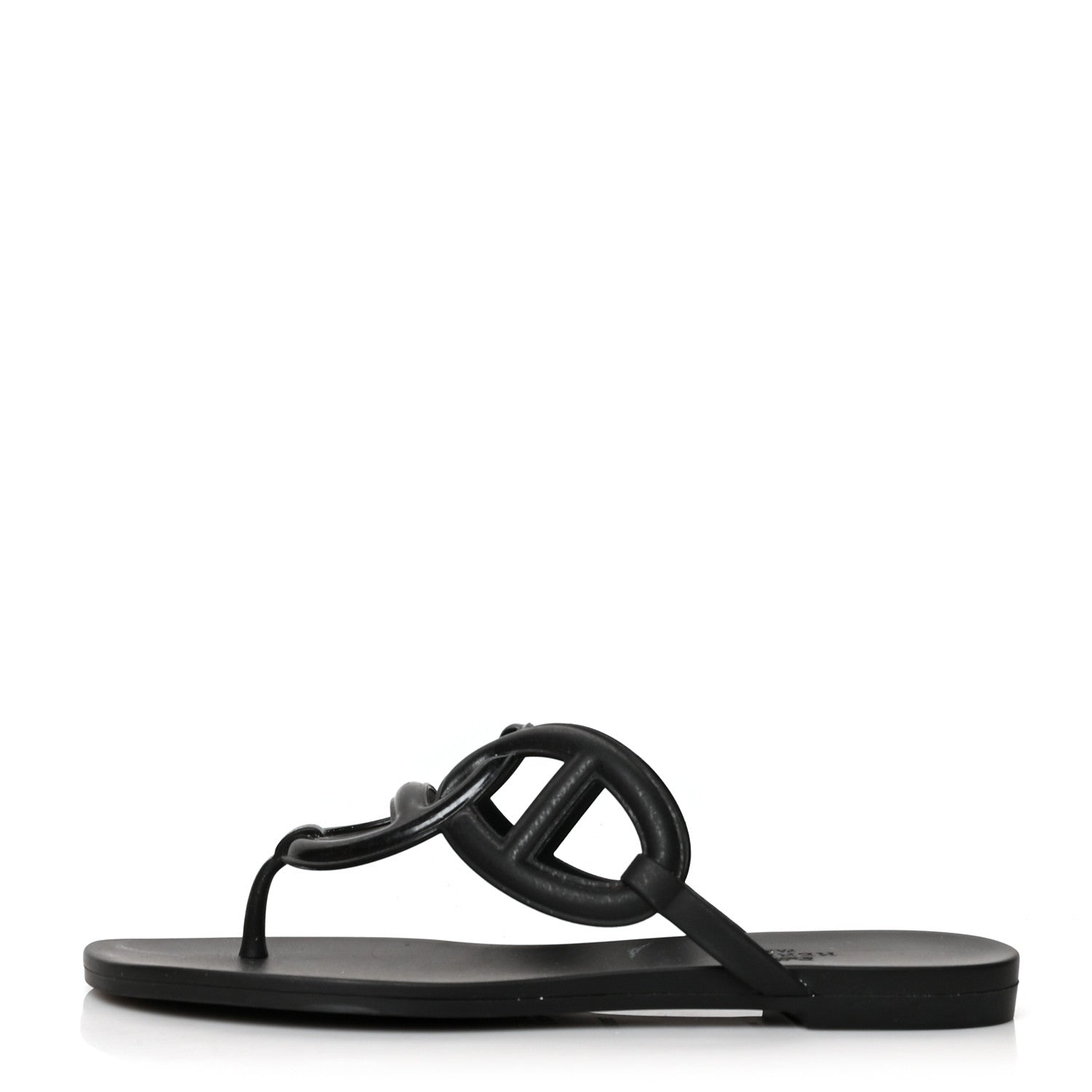 Hermes Rubber Womens Egerie Sandals 36 Black 1 of 9