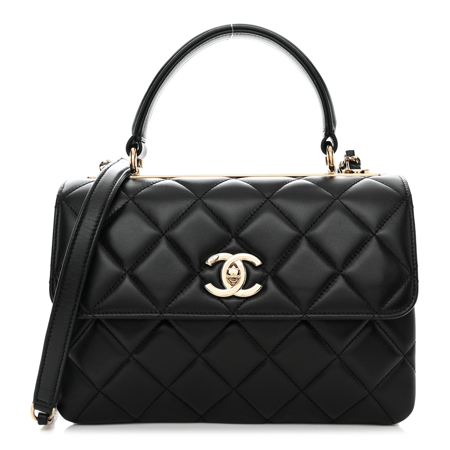 Chanel Lambskin Quilted Small Trendy CC Dual Handle Flap Bag Black 1 of 11