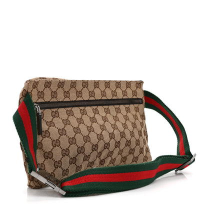 Gucci GG Monogram Web Double Pocket Belt Bag Dark Brown 3 of 10