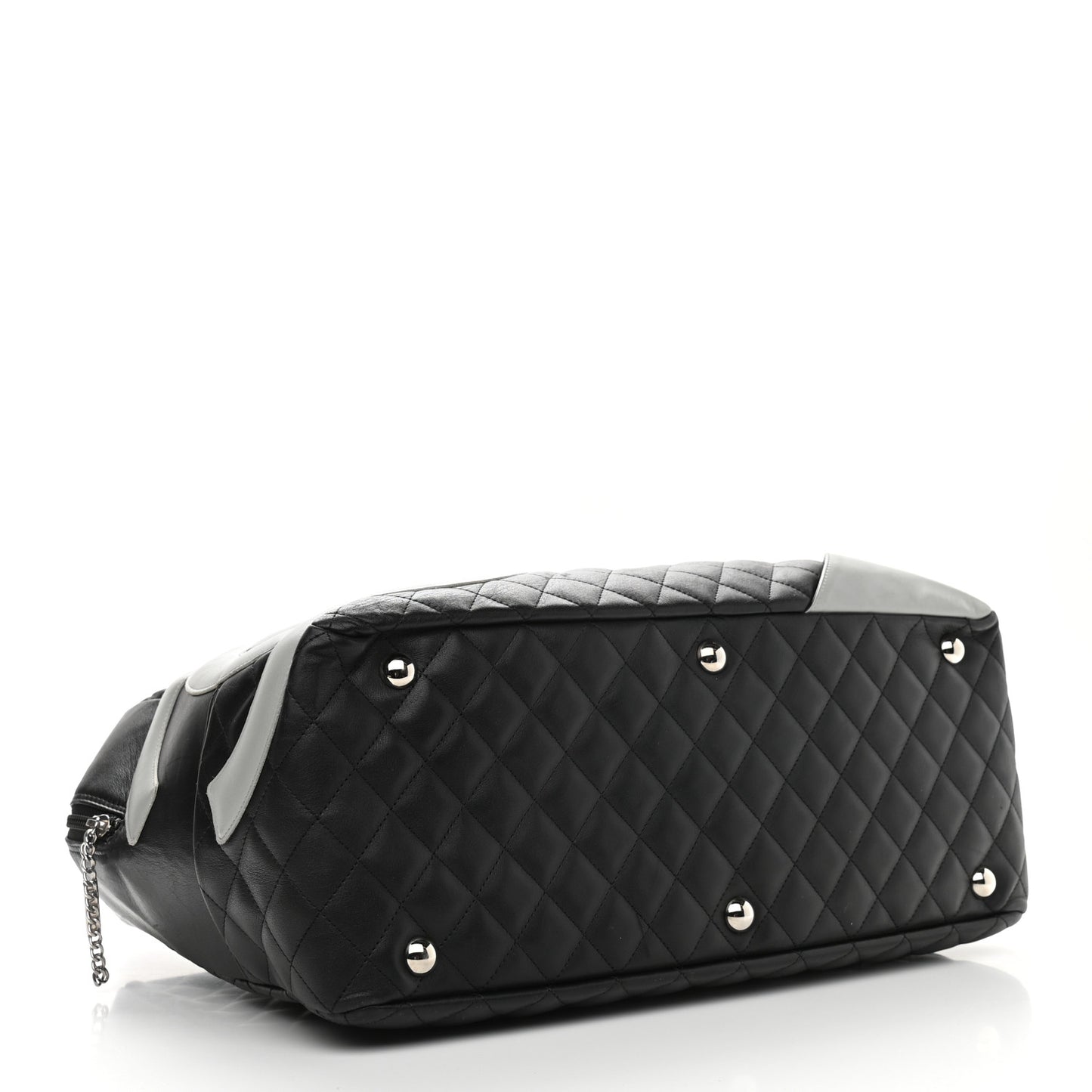 Calfskin Quilted Large Cambon Bag Black