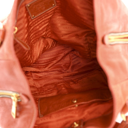 Prada Cervo Lux Shoulder Bag Papaya 5 of 16