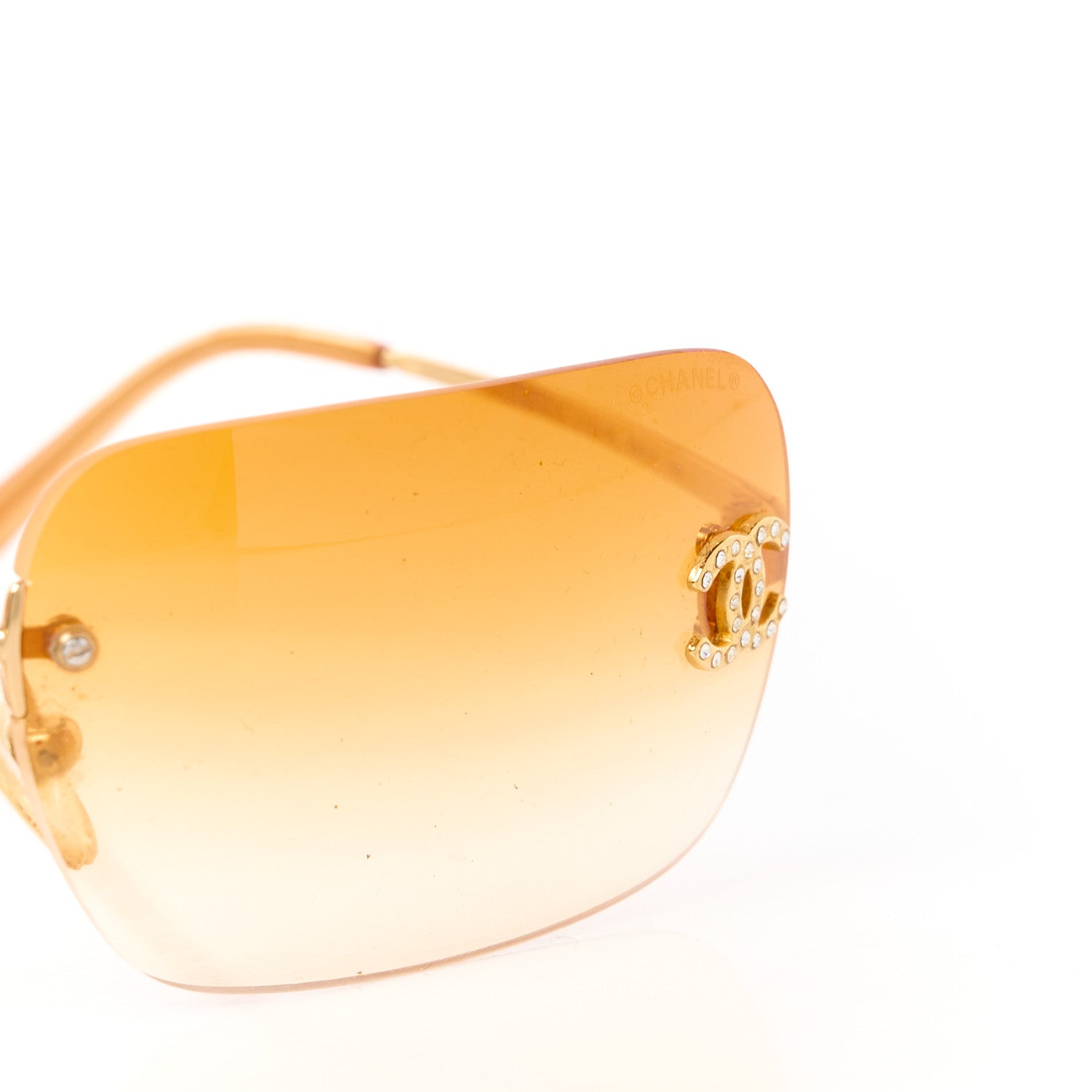 Chanel Metal Crystal CC Logo Sunglasses 4017-D Orange 7 of 8