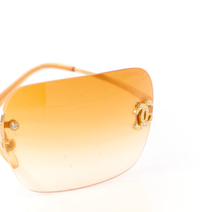 Chanel Metal Crystal CC Logo Sunglasses 4017-D Orange 7 of 8