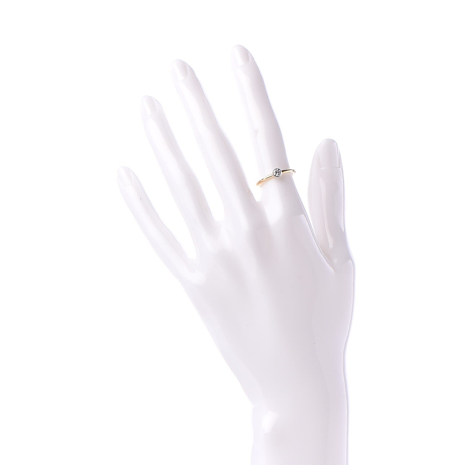 Tiffany Platinum 18K Yellow Gold .16ct Diamond Bezet Ring 49.5 5 2 of 7
