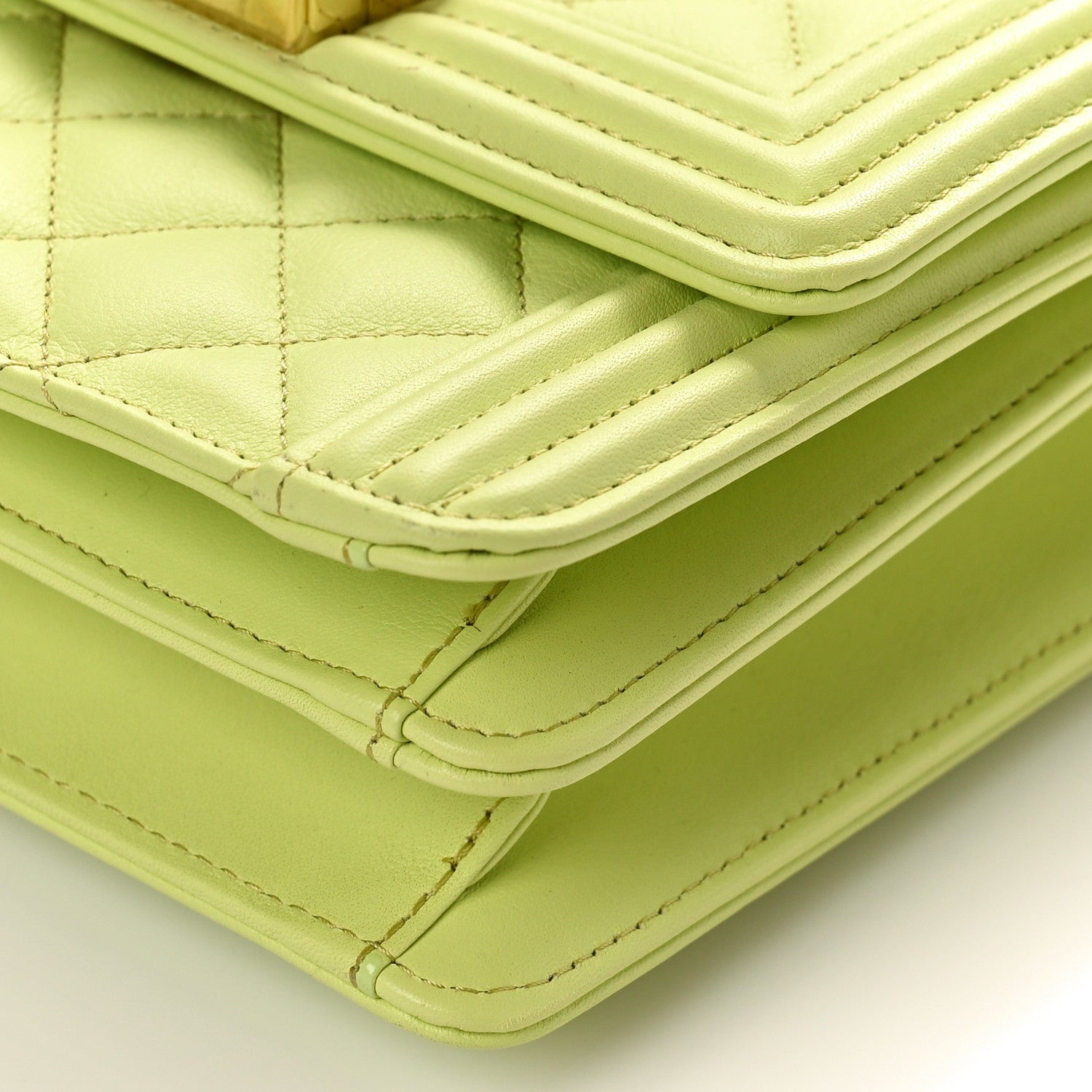 Chanel Calfskin Quilted North South Boy Flap Light Green 9 of 9