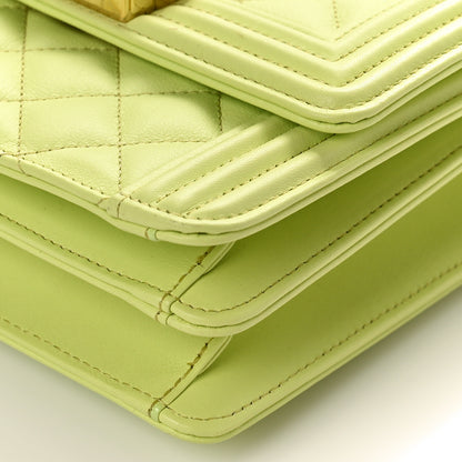 Chanel Calfskin Quilted North South Boy Flap Light Green 9 of 9