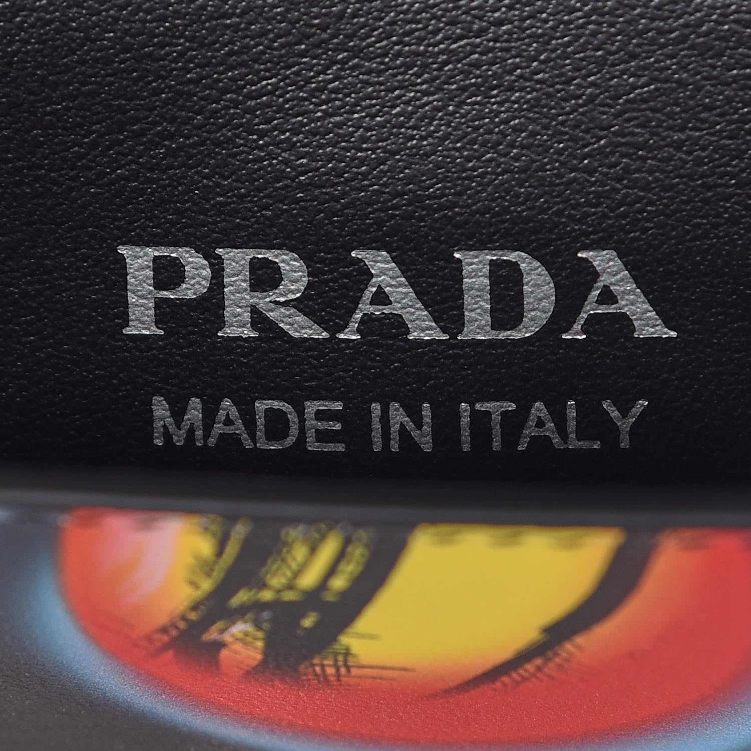 Prada City Calfskin Severine Banana Print Flap Giallo Black 6 of 7