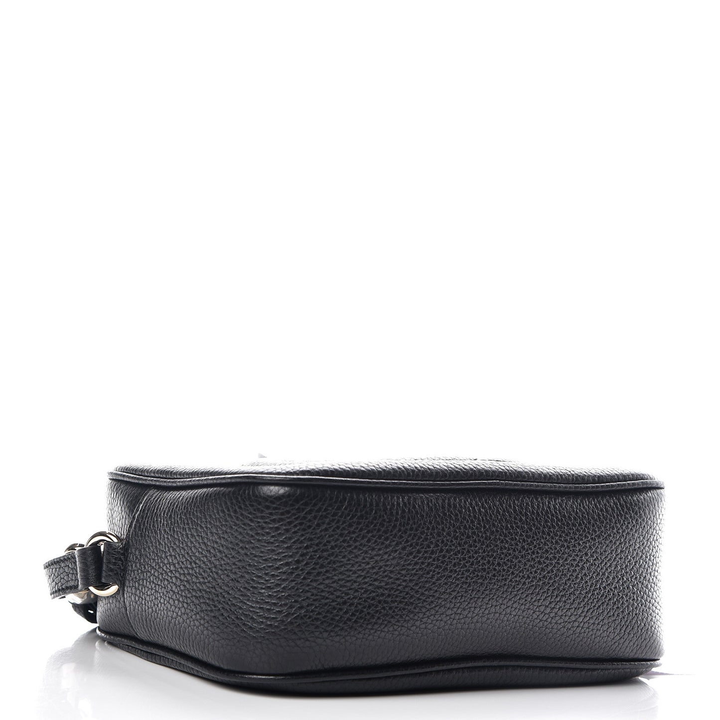 Pebbled Calfskin Small Soho Disco Bag Black