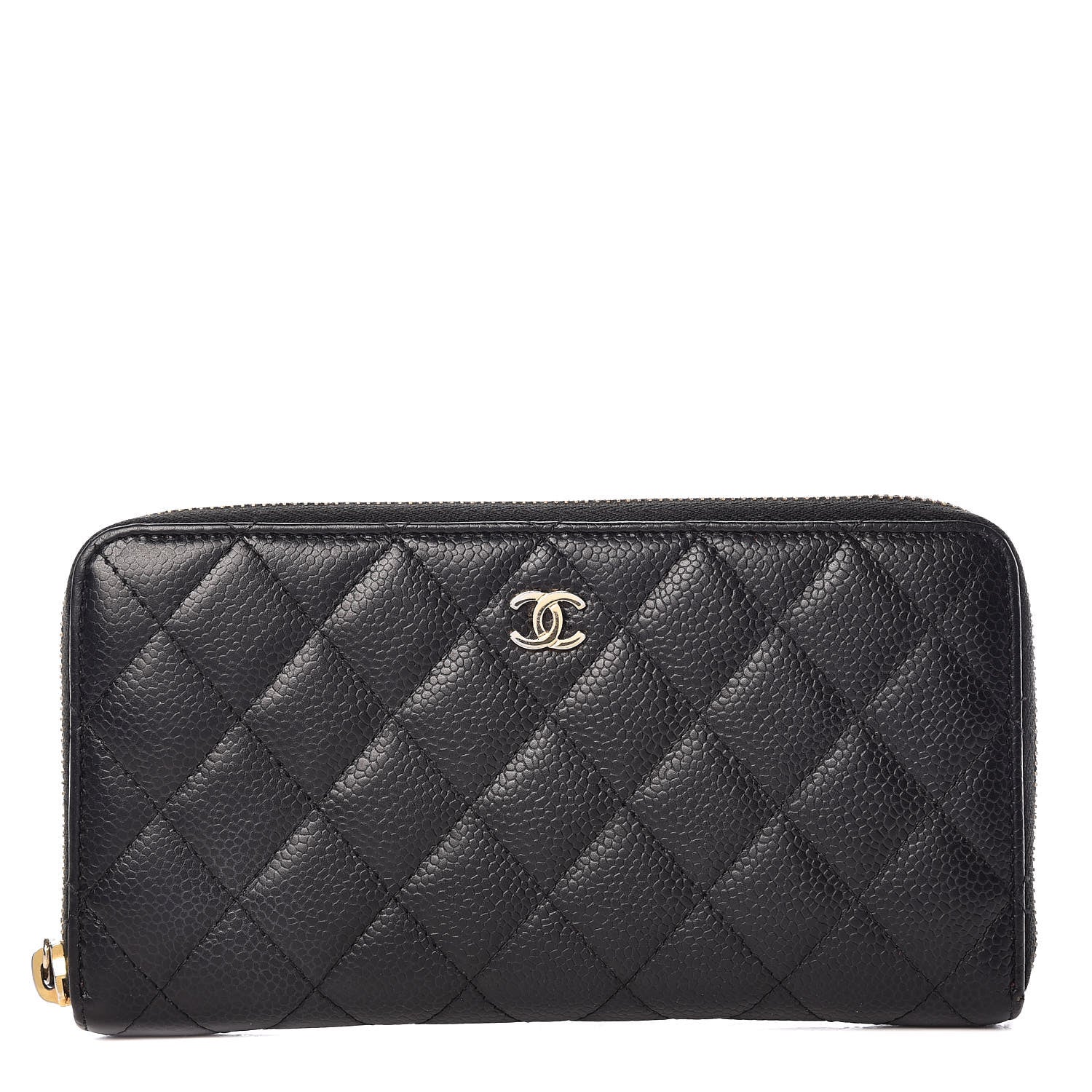 Chanel Caviar Quilted Large Gusset Zip Around Wallet Black 1 of 10