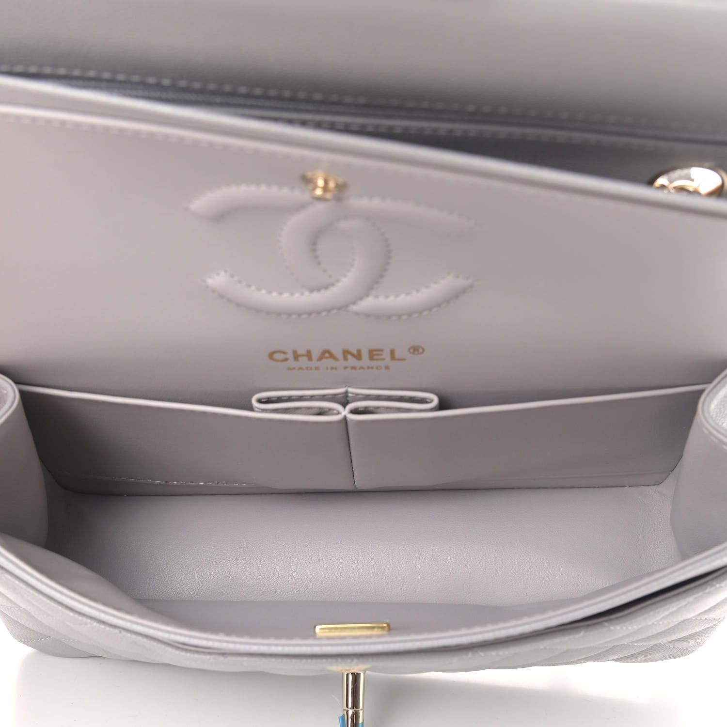 Chanel Caviar Quilted Small Double Flap Grey 4 of 5