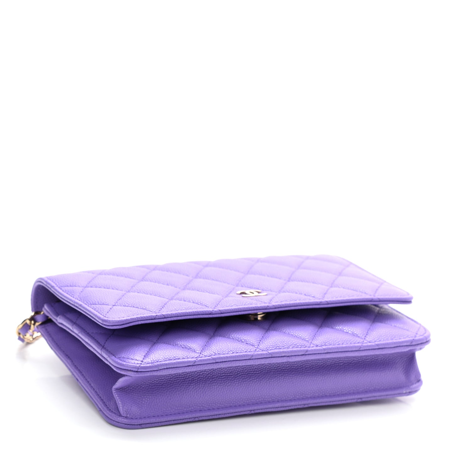 Caviar Quilted Wallet On Chain WOC Purple