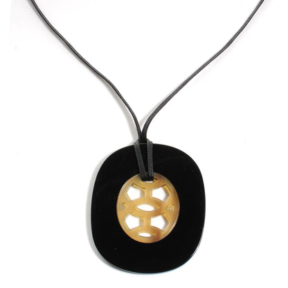 Hermes Buffalo Horn Lacquer Lift Necklace GM Black 1 of 6