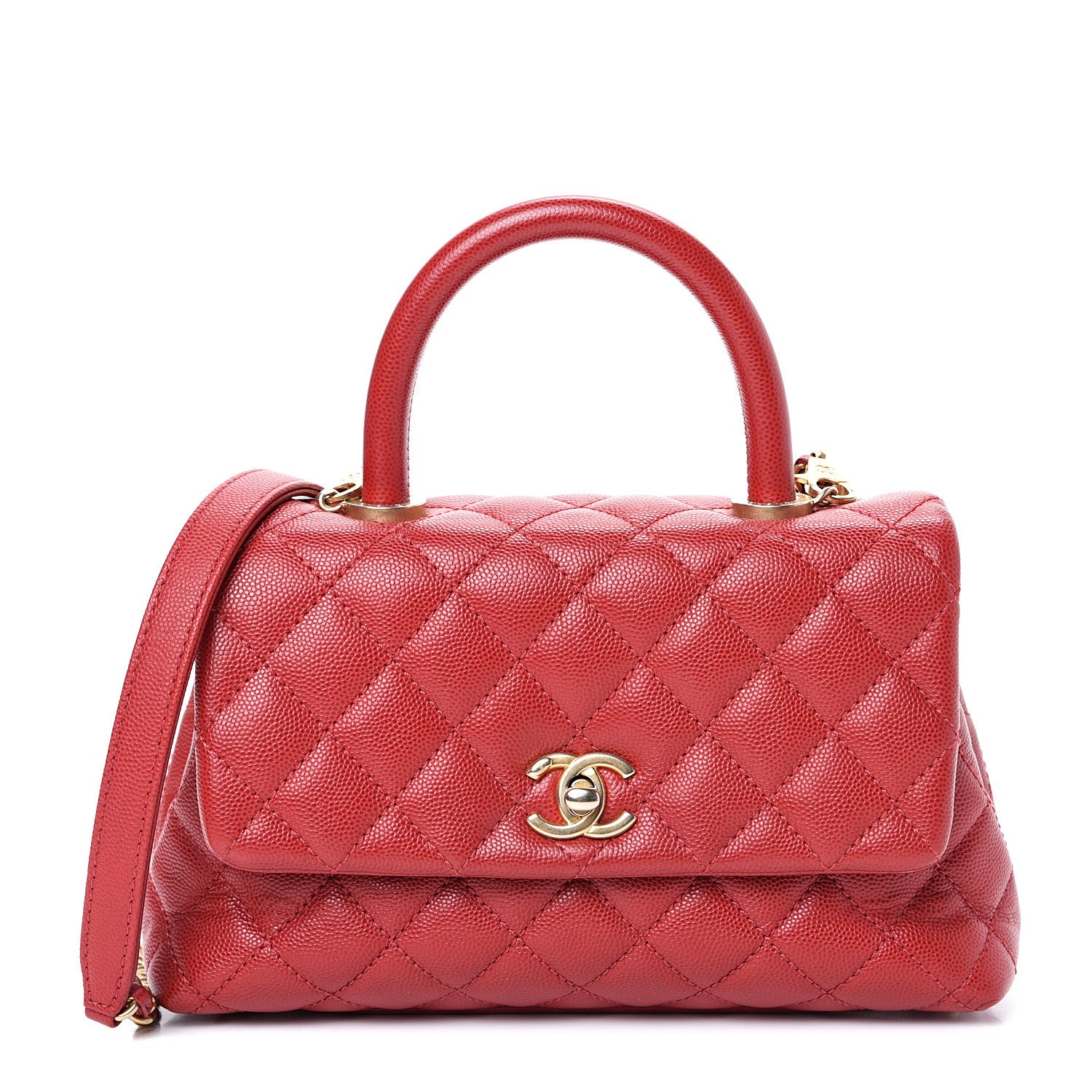 Chanel Caviar Quilted Mini Coco Handle Flap Dark Red 1 of 10