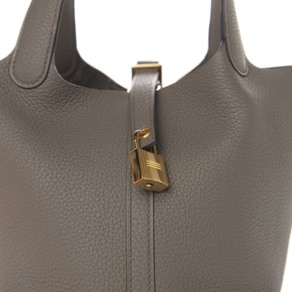 Hermes Taurillon Clemence Picotin Lock 18 PM Etain 10 of 11