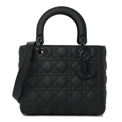 Christian Dior Ultra Matte Calfskin Cannage Medium Lady Dior Black 1 of 18