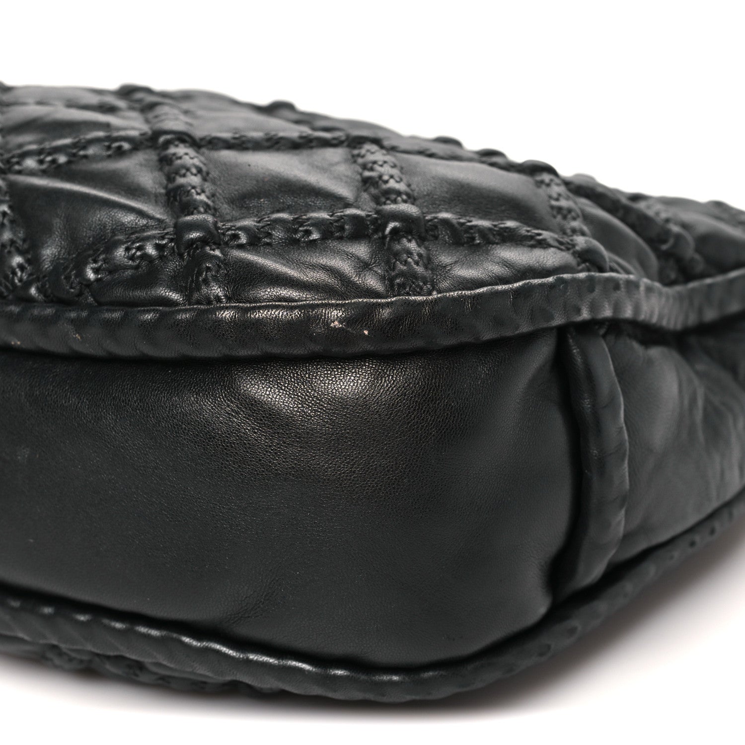 Chanel Quilted Lambskin Hidden Chain Hobo Black 10 of 11