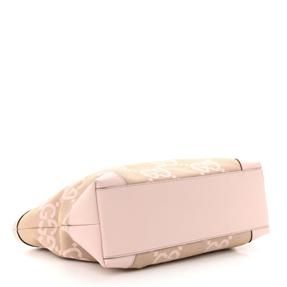 Gucci Monogram Jumbo GG Textured Dollar Calfskin Medium Ophidia Shopping Tote Beige Perfect Pink 4 of 10