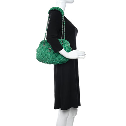 Chanel Nylon Bubble Quilt Shoulder Bag Green 2 of 13