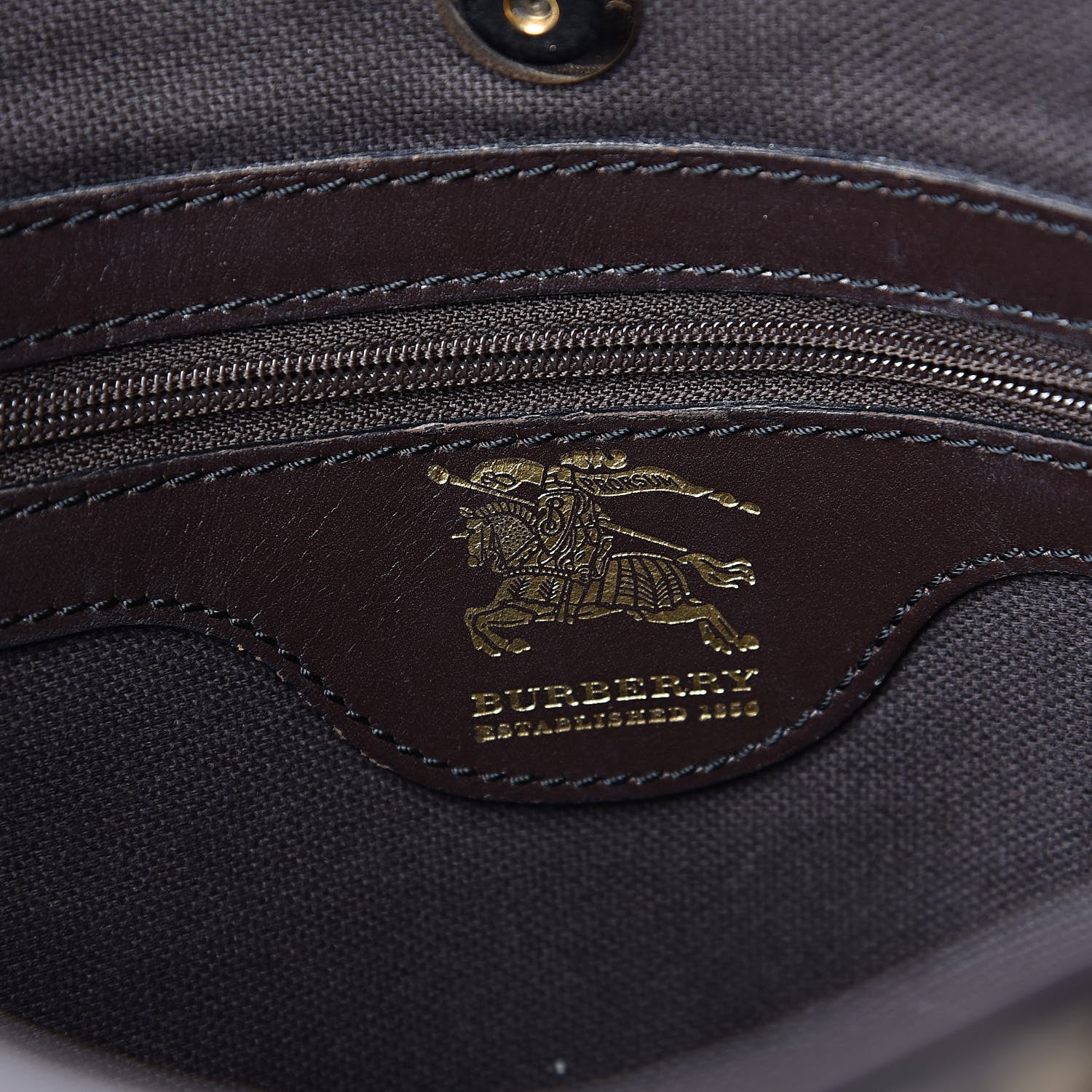 Burberry Haymarket Check Small Onslow Tote Chocolate 6 of 20