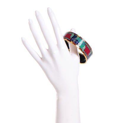 Hermes Enamel Printed Wide Quadrige Bracelet 70 2 of 5