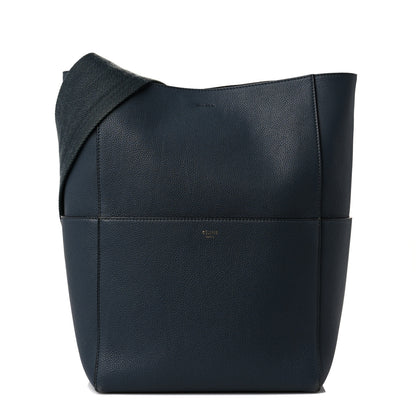 Celine Soft Grained Calfskin Sangle Bucket Bag Navy Blue 1 of 9