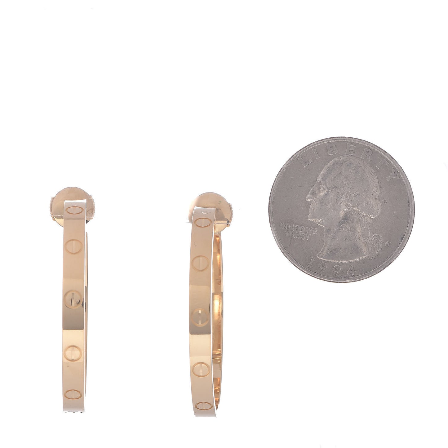 18K Yellow Gold Large LOVE Hoop Earrings