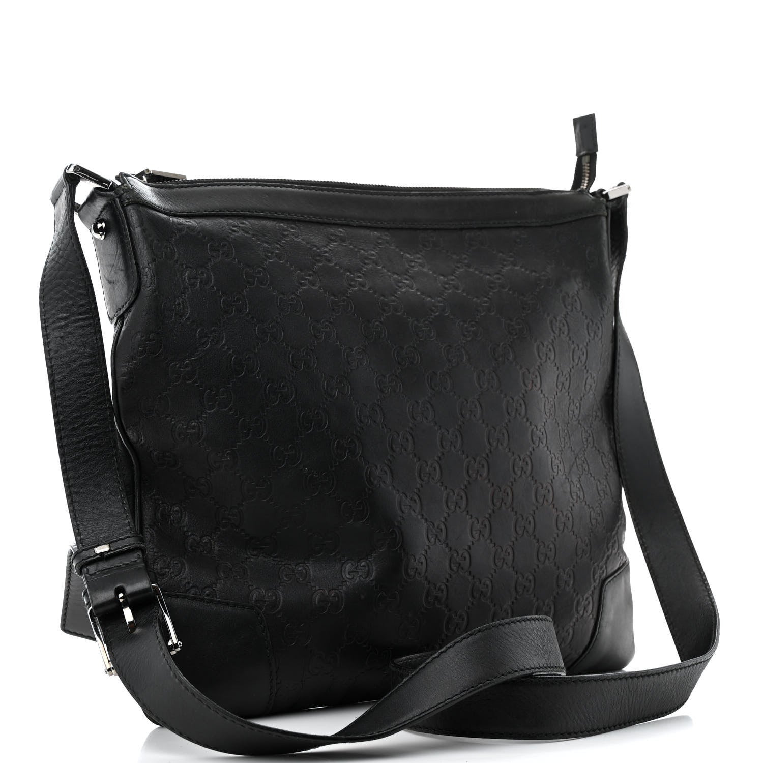 Gucci Guccissima GG Messenger Bag Black 3 of 15