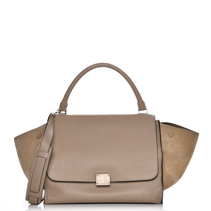 Celine Drummed Calfskin Suede Medium Trapeze Dune 1 of 9