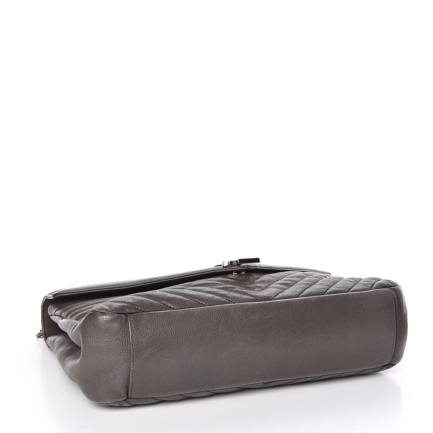 Saint Laurent Sheepskin Matelasse Chevron Monogram Large College Satchel Dark Anthracite 4 of 16