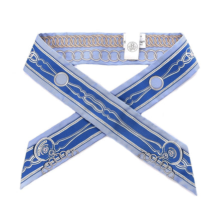 Hermes Silk Maillons Twilly Ciel Bleu Roy Beige 1 of 6