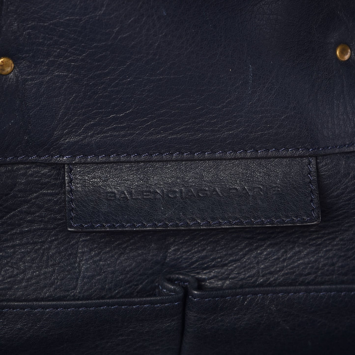 Calfskin Papier Ligne A5 Flap Tote Bleu Roi Black